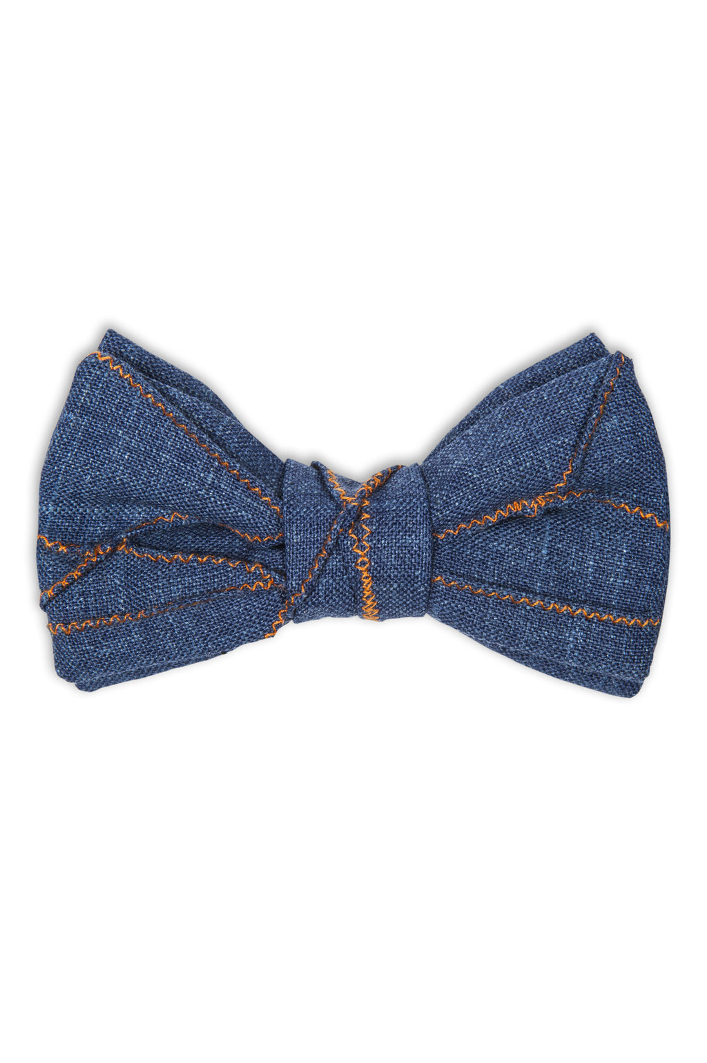 Handmade grey wool bow tie with apparent stitching - Noeud papillon en laine avec coutures inversées apparentes