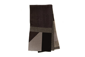 Foulard patchwork géométrique - Gris, noir et charbon