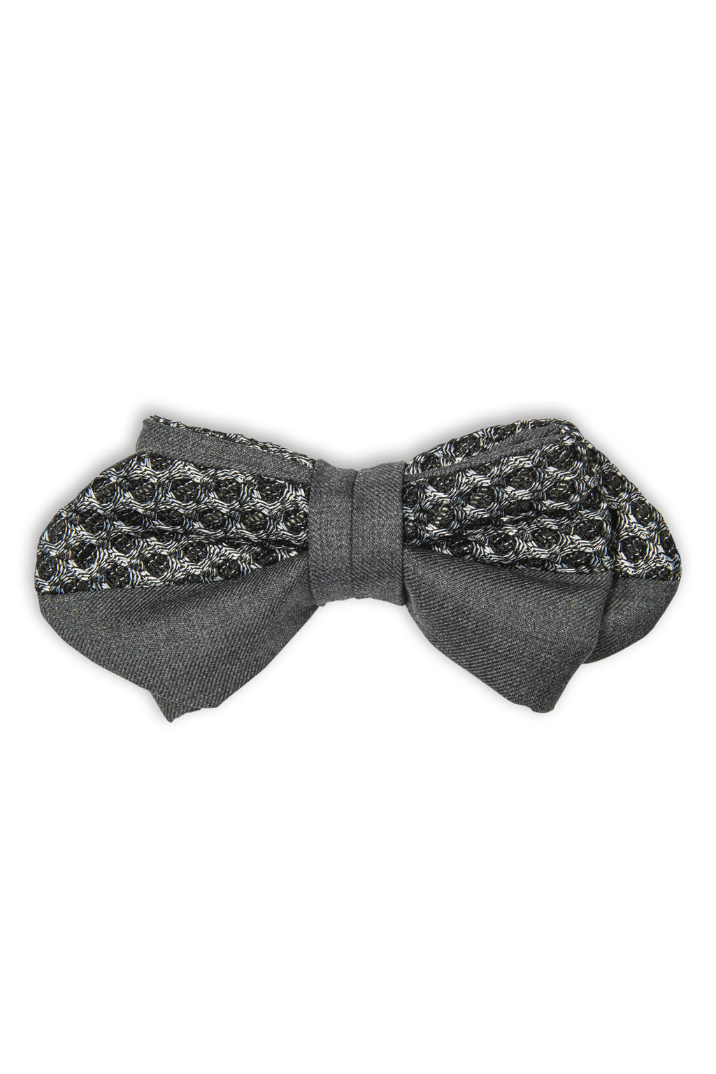 Handmade bow tie Italian fabric horizontal duo - Noeud papillon en duo horizontal avec tissu texture Italie