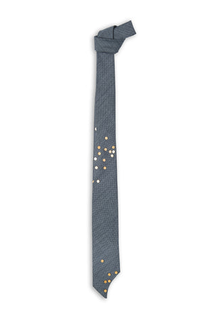 Laine bleue avec coupe spéciale et bouton bois - Blue wool with special cut and wood dots