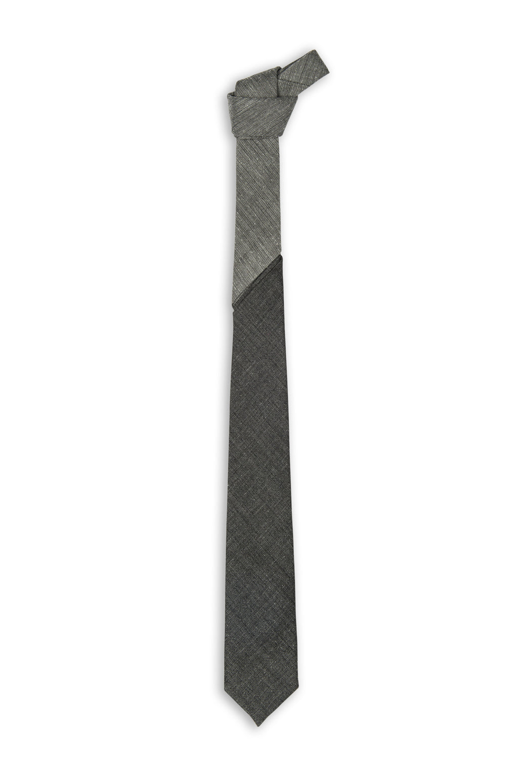 Cravate laine en deux tons avec séparation distincte - Two tone wool grey tie with gap in between
