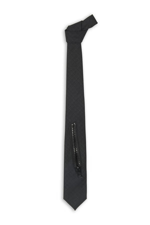 Cravate laine noire avec fermeture éclair - Black wool tie with zipper